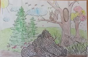 Муравьишка спешит домой
